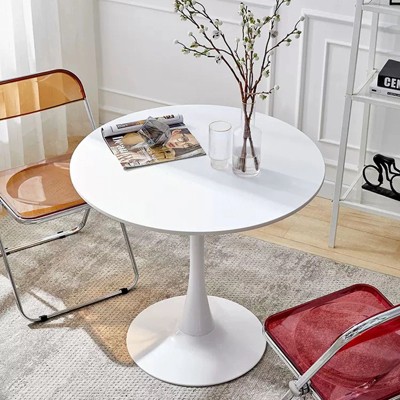Sapphtopaz Tulip Round Dining Table Kitchen Table Steel Base Tulip Round for Dining Room