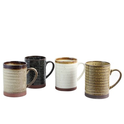 Gibson Home 18.5oz 4pk Earthenware Terra Bella Assorted Mugs