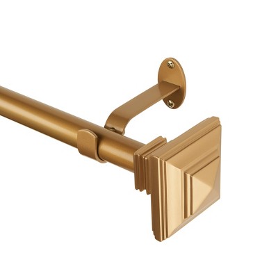 Elrene Florence 1" Window Drapery Single Curtain Rod with Stacked Square Finial - Elrene Home Fashions