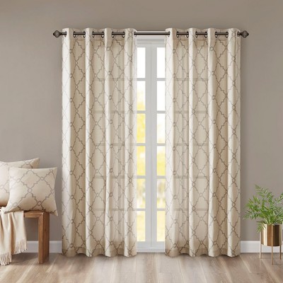 Grungis 50x63 Inch Fretwork Print Blackout Curtain for Living Room,Bedroom(Only 1 Pc Panel)