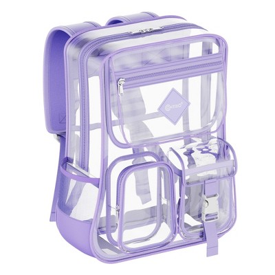Contixo Clear Backpack for Kids & Adults, Stadium & School Approved, Waterproof PVC Bookbag, 16.9"H x 13.7"L x 6.6"W