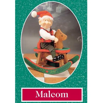 Northlight 15" Zim's The Elves Themselves Malcolm on Rocking Horse Christmas Elf Tabletop Figure