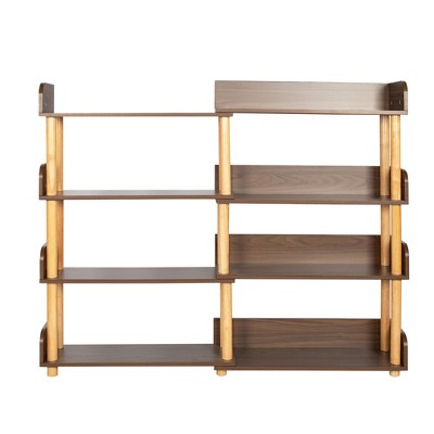 TiramisuBest 4-Tier Multifunctional Black Bookshelf & Coffee Table, Creative Minimalist Storage Organizer for Living Room, Dining Room, Study