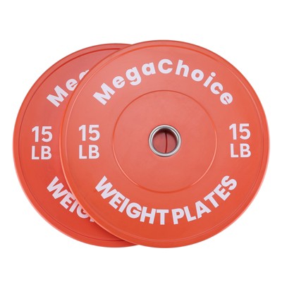 Bumper Weight Plate Set, 2 Inch Rubber Coated Grip Plate for Barbell, Steel Barbell Weight Plate for Strength Training Weightlifting, Grey 2 x10 LB