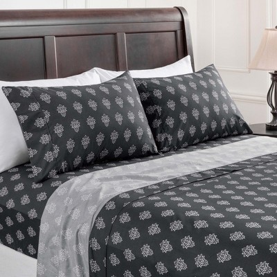Chanasya Victorian Damask Print Microfiber Sheet Set
