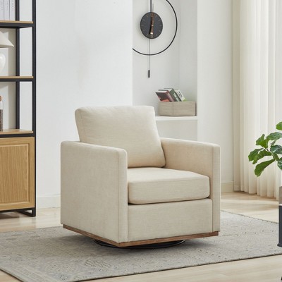 Okak 360 Degree Modern Accent Chair, 30.7"W Square Upholstered Swivel Accent Chair and Comfy Accent Single Sofa Chair, Lounge Armchair