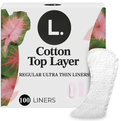 L. Organic Cotton Top Layer Ultra Thin Liners - Regular Absorbency - 100ct