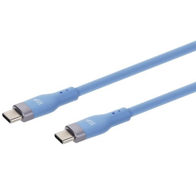 Monoprice USB 2.0 USB-C to USB-C Silicone Cable 10ft Blue