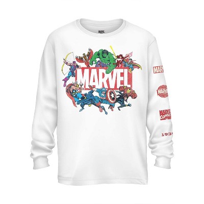 Mens Marvel Long Sleeve Shirt - Spiderman, Ironman, Captain America & Hulk Tee - Marvel Comics Long Sleeve T-Shirt