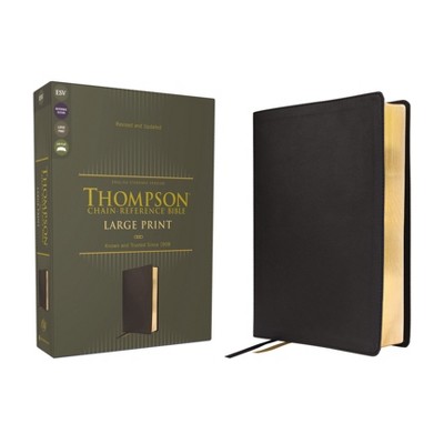 Esv, Thompson Chain-Reference Bible, Large Print, Leathersoft, Black, Red Letter - by  Zondervan (Leather Bound)