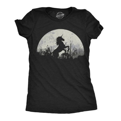 Womens Funny T Shirts Moon Unicorn Fantasy Graphic Tee for Ladies - Crazy Dog Women's T Shirt With Unicorn Sayings