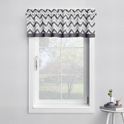 Bacati - Ikat Chevron Zigzag Gray Window Valance