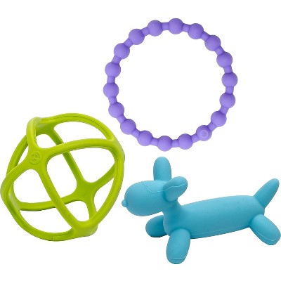 WeeSprout Handheld Teether Set, Silicone Baby Teether Toys for Infant Babies and Toddlers