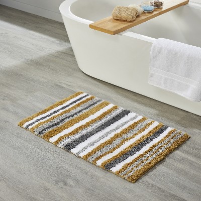 Griffie Collection 5 Piece 100% Micro Polyester Tufted Stripes Bath Rug Set, Non-Slip TPR Backing, Machine Washable Bath Mat Set - Better Trends