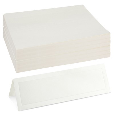 Sustainable Greetings 60-Pack Large Tent Cards, Blank Place Card for Seat Assign, Holiday Dinner, Restaurant Reservation, 3.5" x 11"