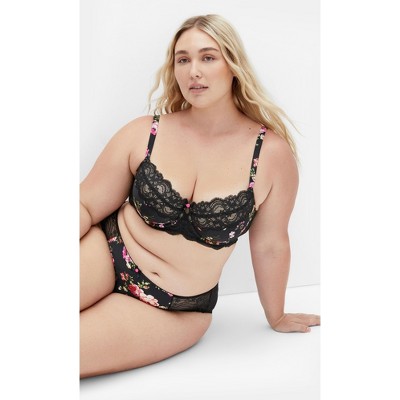 Women's Plus Size Arcadia Uplift Print Bra - black | CITY CHIC