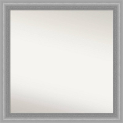 31" x 31" Non-Beveled Peak Polished Nickel Wall Mirror: Amanti Art, Square Framed, Modern Decor