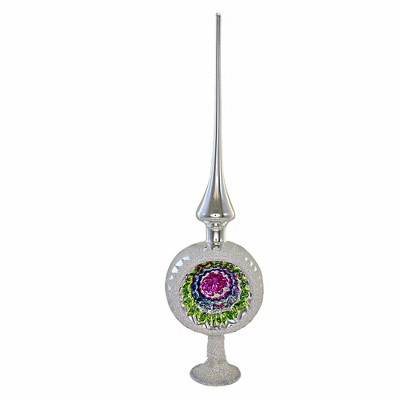 Inge Glas 14.0 Inch Ornament Reflection Tree Topper , Reflector Finial Hand Made (1PC)