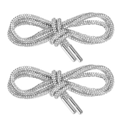 Unique Bargains Shoe Accessories Replacement Bling Crystal Rhinestone Laces 2 Pcs