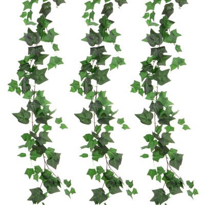 Unique Bargains Silk Greenery Room Decor Artificial Ivy Vines Kit 3 Pcs