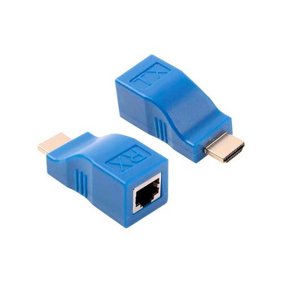 SatelliteSale HDMI Converter Over Ethernet RJ45 Cat 5e/6 Cable PVC Black Adapter 10.2Gbps 4K/30Hz