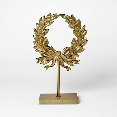 Metal Holiday Wreath Figural Gold - Threshold™ designed with Studio McGee