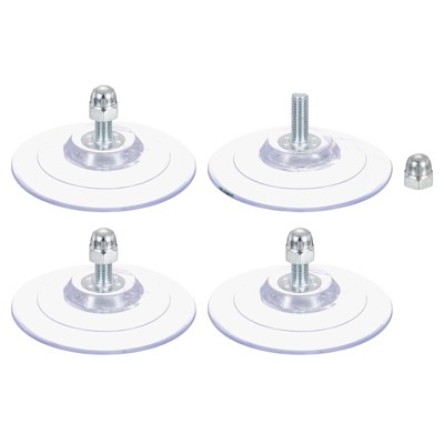 Unique Bargains PVC Hooks and Hangers for Glass Metal Surfaces Suction Cups with Screw 4 Pcs