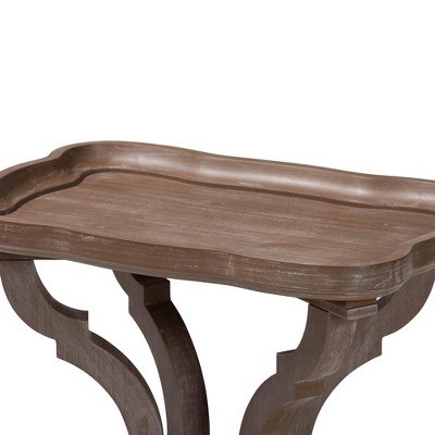 Baxton Studio Yannick Wood End Table Antique Brown