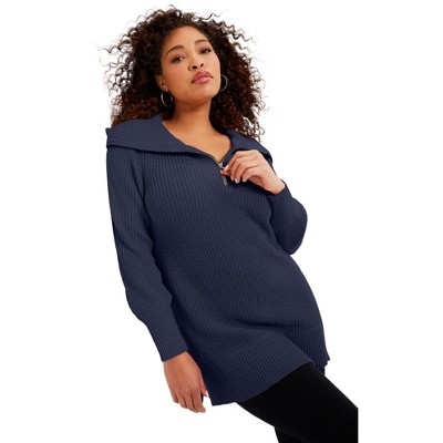 June + Vie by Roaman's Half-Zip Sweater