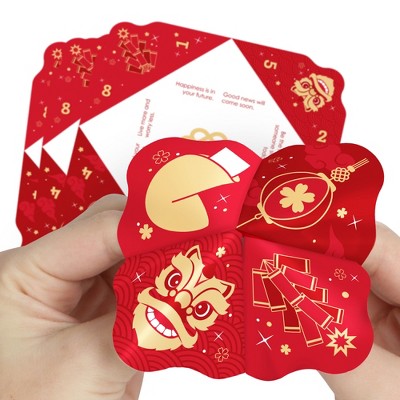 Big Dot of Happiness Lunar New Year - Cootie Catcher Game - Fortunes - Fortune Tellers - Set of 12
