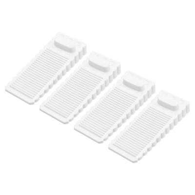 Unique Bargains TPR Flexible Non-Slip Stripe Trapezoid Floor Mount Door Stoppers 4 Pcs