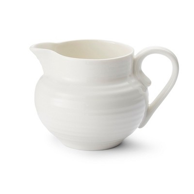 Portmeirion Sophie Conran White Porcelain Jug – 10 oz Milk Server and Creamer Pitcher, Elegant Small Serveware, Microwave & Dishwasher Safe