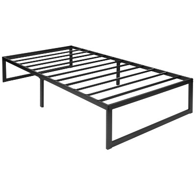 Flash Furniture 14 Inch Metal Platform Bed Frame - No Box Spring Needed with Steel Slat Support and Quick Lock Functionality