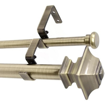 Urbanest Pila Flat Button 1-inch 5-8 inch Double Drapery Curtain Window Rod Set