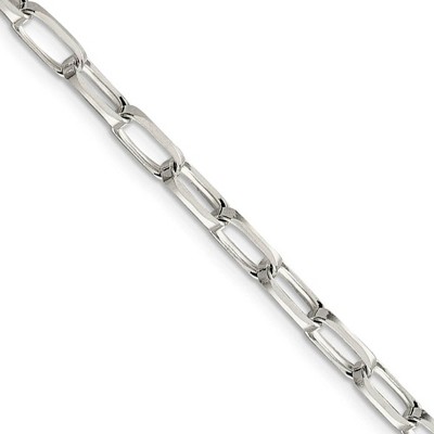 Black Bow Jewelry 5mm, Sterling Silver Elongated Open Cable Chain Necklace
