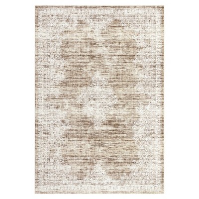 Washable Vintage Floral Living Room Rugs, Distressed Print Non Slip Bedroom Carpet, Retro Accent Large Dining Room Kitchen Rugs