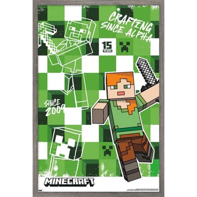 Trends International Minecraft: 15th Anniversary - Crafting Since Alpha Framed Wall Poster Prints