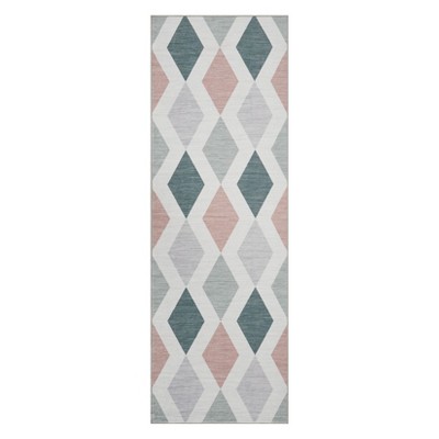Coolmee Washable Area Rugs for Living Room, Vintage Retro Checkered Rugs Non Slip Ultra-Thin Low Pile Foldable Floor Carpet for Bedroom