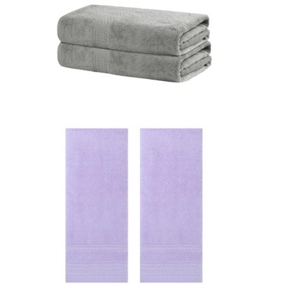 REGALWOVEN Cotton Absorbent Soft Bath Hand Cloths Towels 2 Piece Sets
