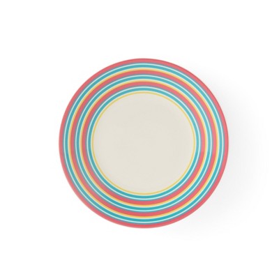 Spode Kit Kemp Salad Plate | 9.3” Calypso Stripe Platter | Made from Porcelain | Dishwasher and Microwave Safe | Vibrant Dinnerware Ideal for Summer
