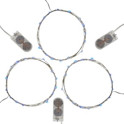 LumaBase Battery-Operated LED Fairy String Lights - Set of 3