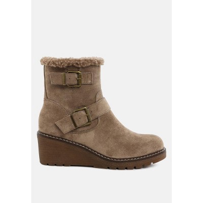 Big horn Faux Fur Harness Boots Women