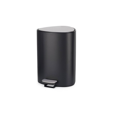 Joseph Joseph Easystore Steel 5L Matte Black Step Trash Can with Integrated Liner Storage