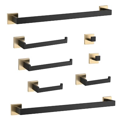 Ridstar 8-Pieces Bathroom Hardware Accessories Set-Black