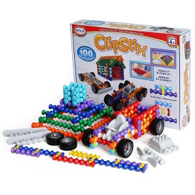 Popular Playthings Clipstix® Construction Toy, 100 Pieces
