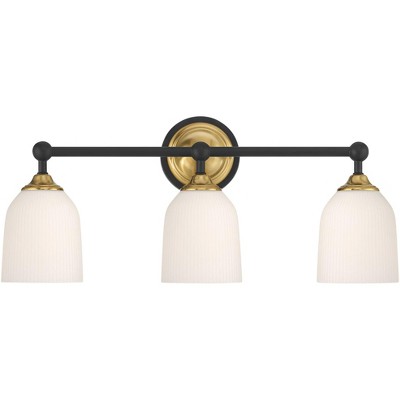 Possini Euro Design Possini Euro Zaragoza 23" Wide Gold and Black 3-Light Bath Light