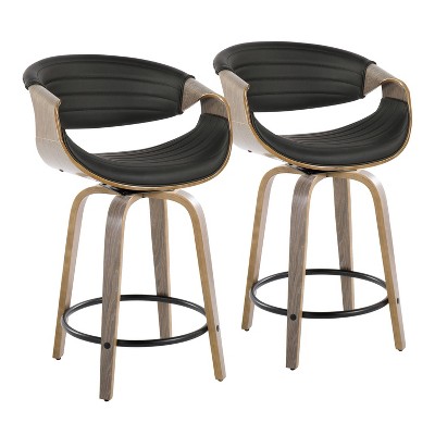 LumiSource Set of 2 24" Symphony Swivel Counter Height Barstools
