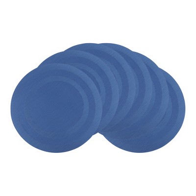REGALWOVEN PVC Round Washable Heat Resistant Placemats 15" x 15" 6 Pcs