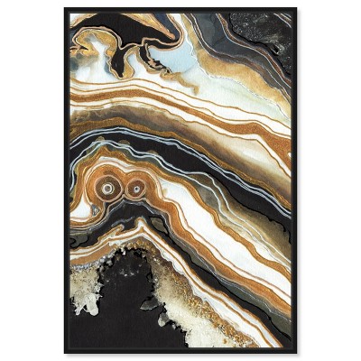 Art Remedy Black and Gold II Agate and Geode Wall Art Framed