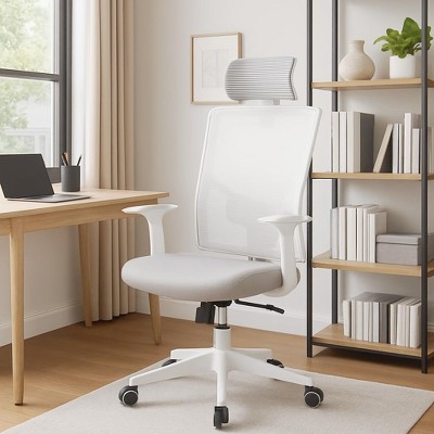 Ergonomic Office Chair, Adjustable Mesh Desk Chair with Lumbar Support, Swivel Executive Chair on Rolling Wheels for Home Office, Gaming